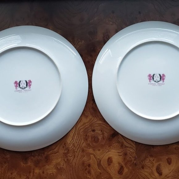 Set of 2 CTS Eternal Harvest Dinner Plates Gold & Silver CTS Vintage Mid Century - Picture 8 of 12